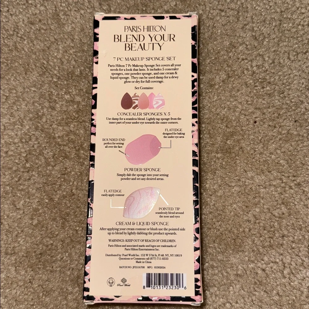 Paris Hilton Blend Your Beauty 7-Piece Sponge Set, NEW - Picture 4 of 4